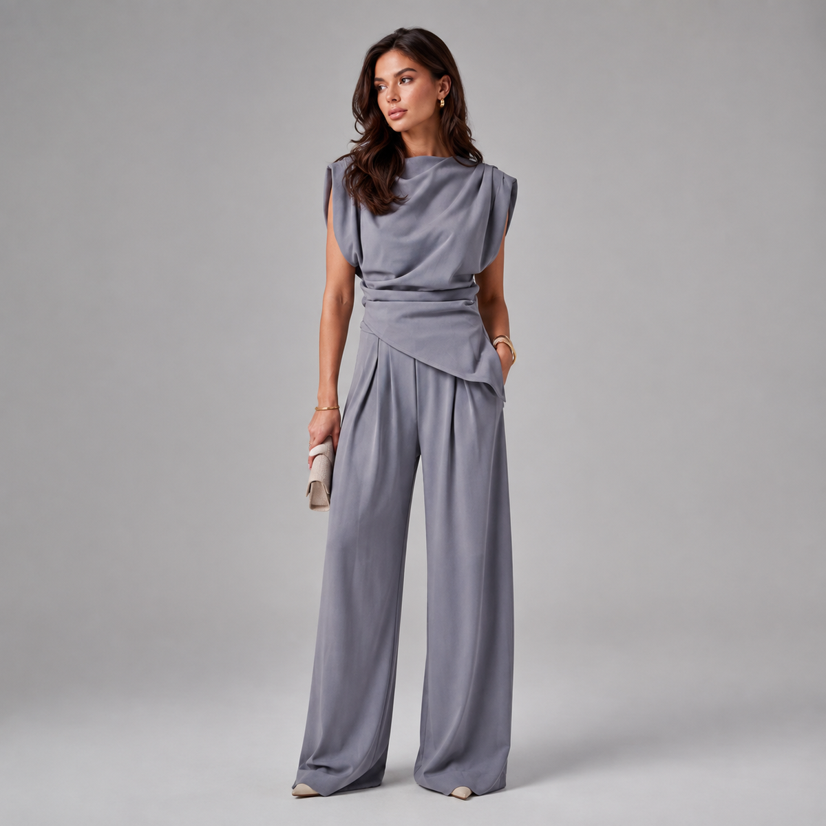 Draped two-piece set