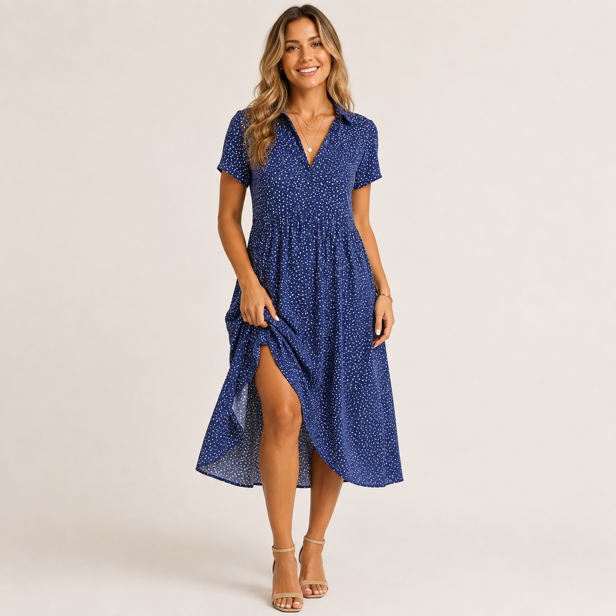 Robe midi fluide d'été Eloria