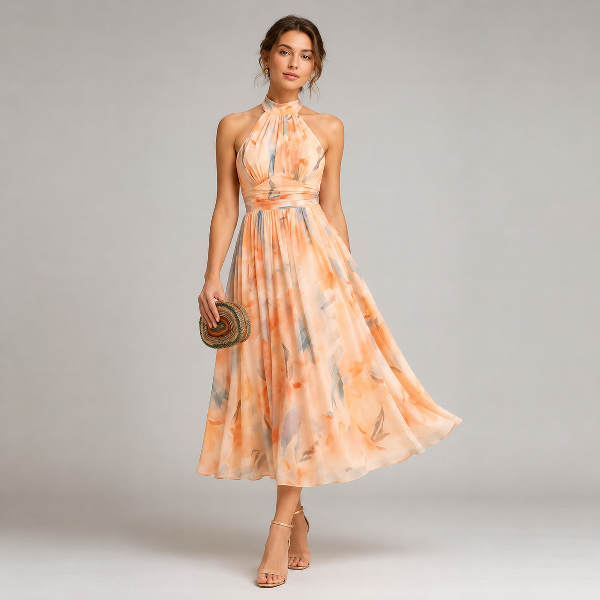 Robe longue dos nu aquarelle