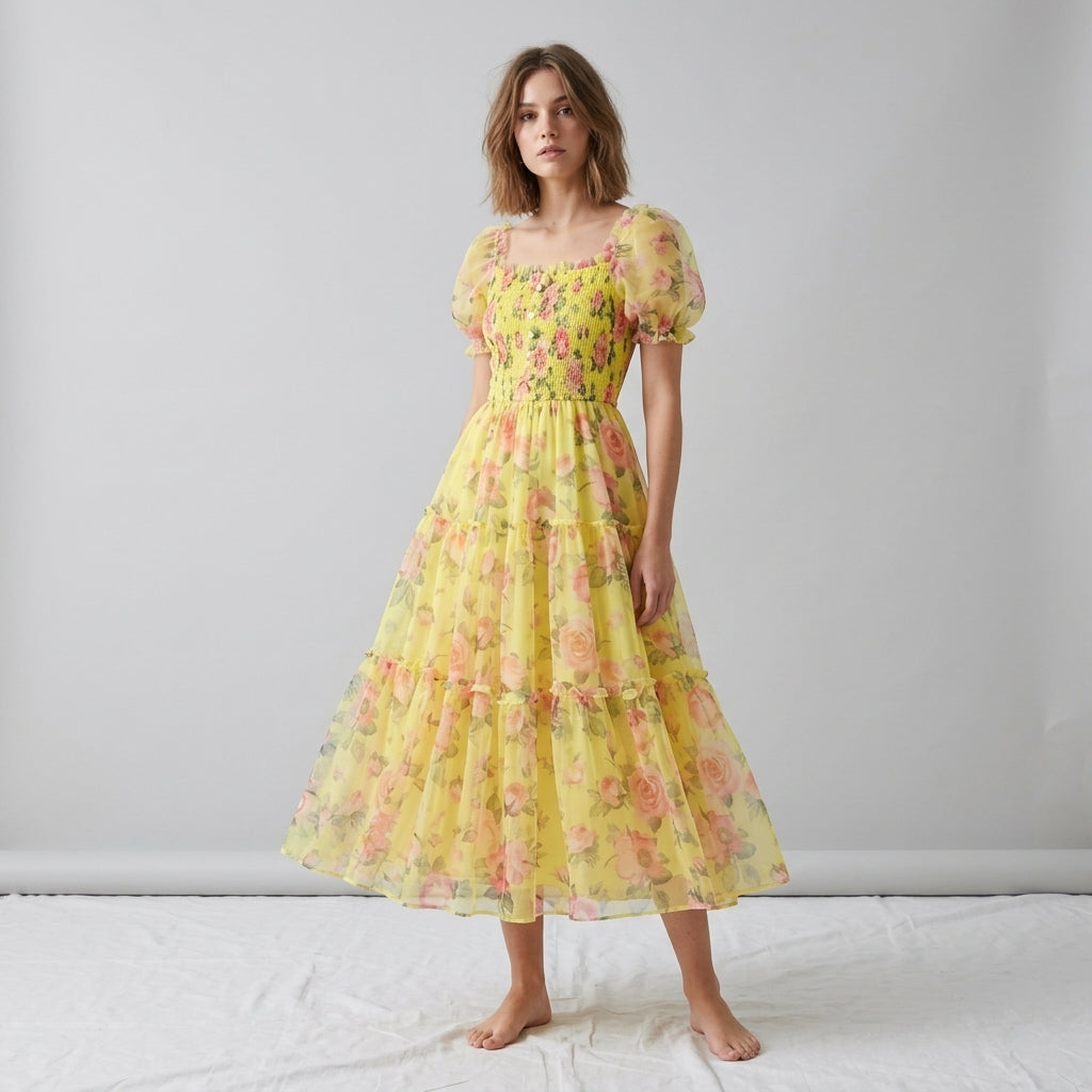 Robe midi Floral Empire