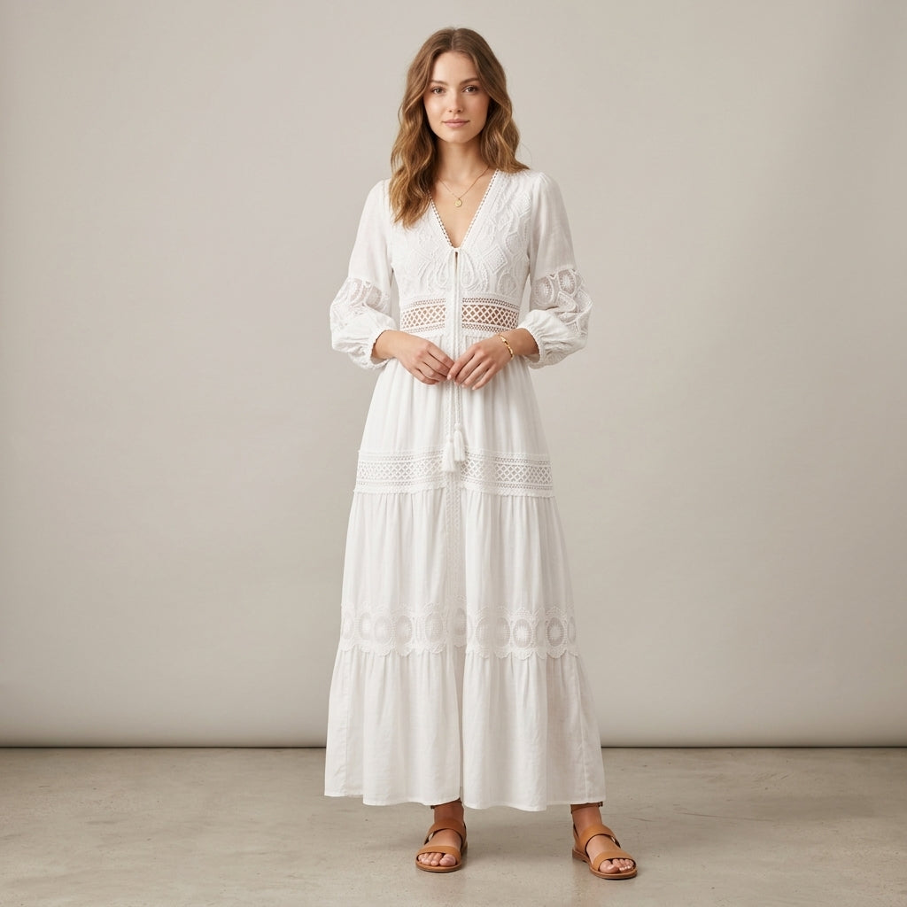 Eulalie Lace Midi Dress