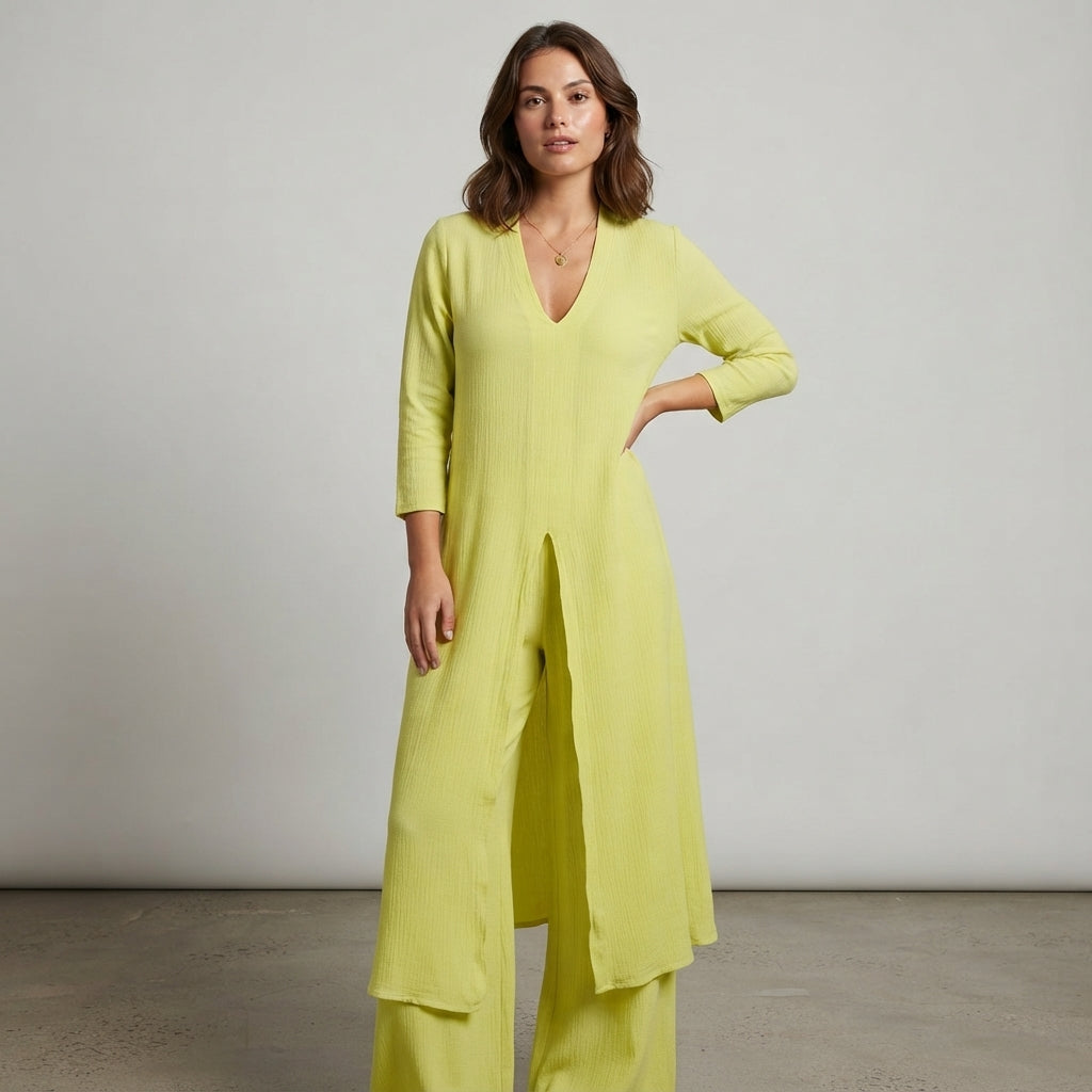 Ensemble deux pièces Carmella à jambes larges