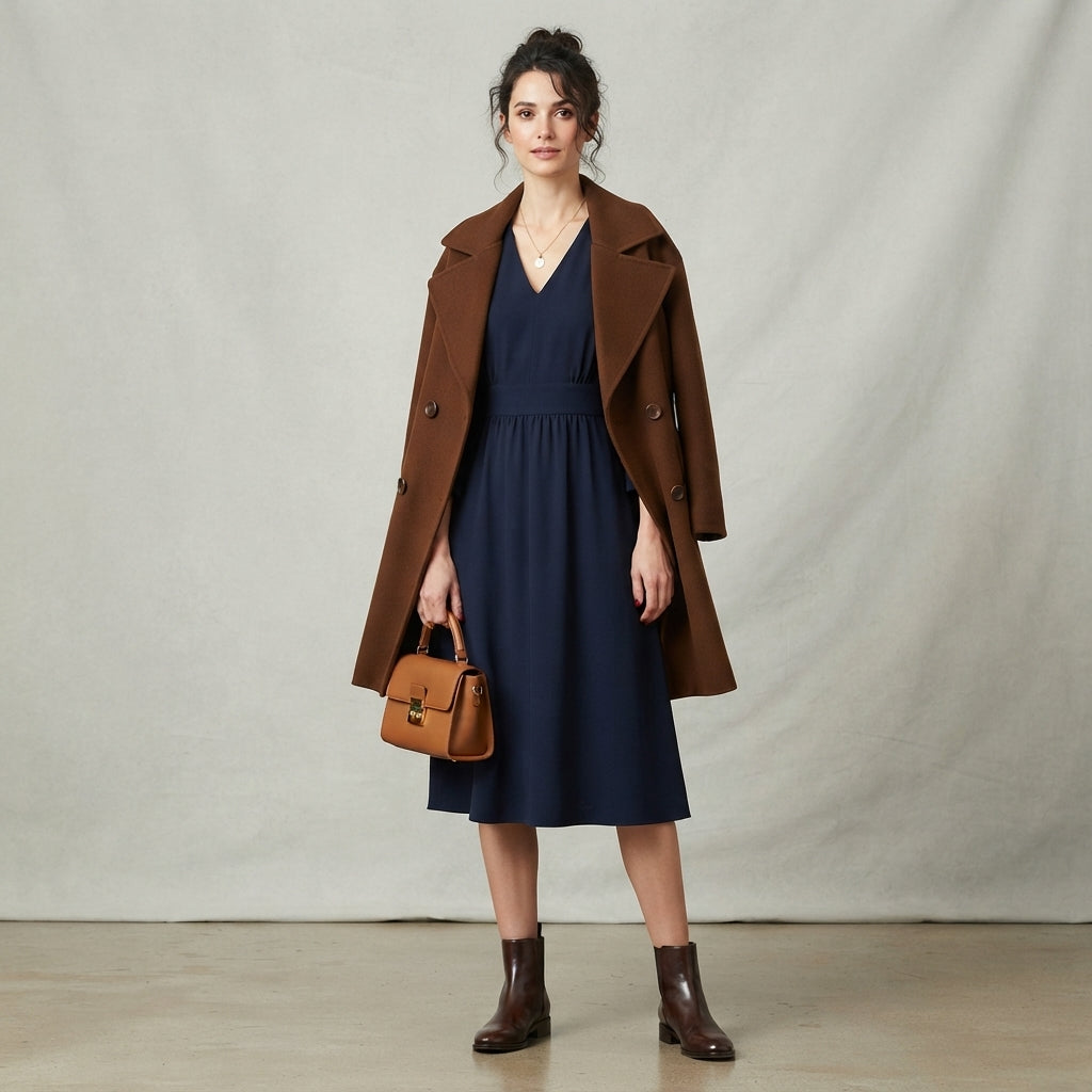 Manteau croisé en laine sur mesure