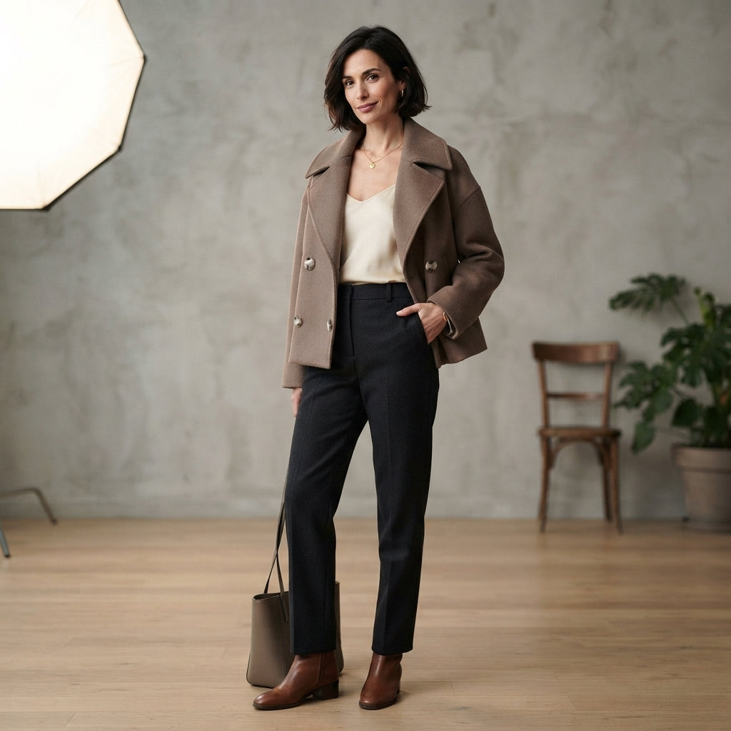 Manteau court croisé Olivia