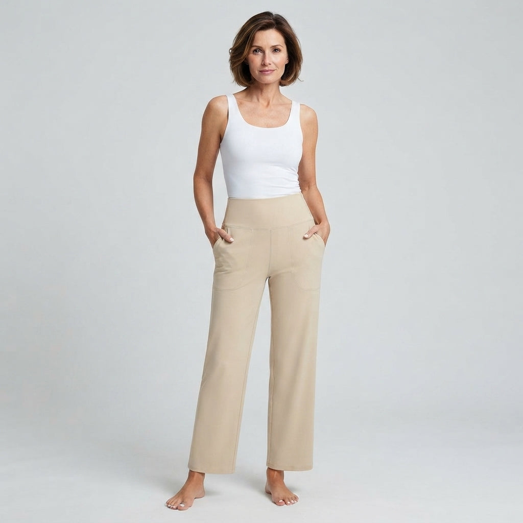Pantalon droit taille haute