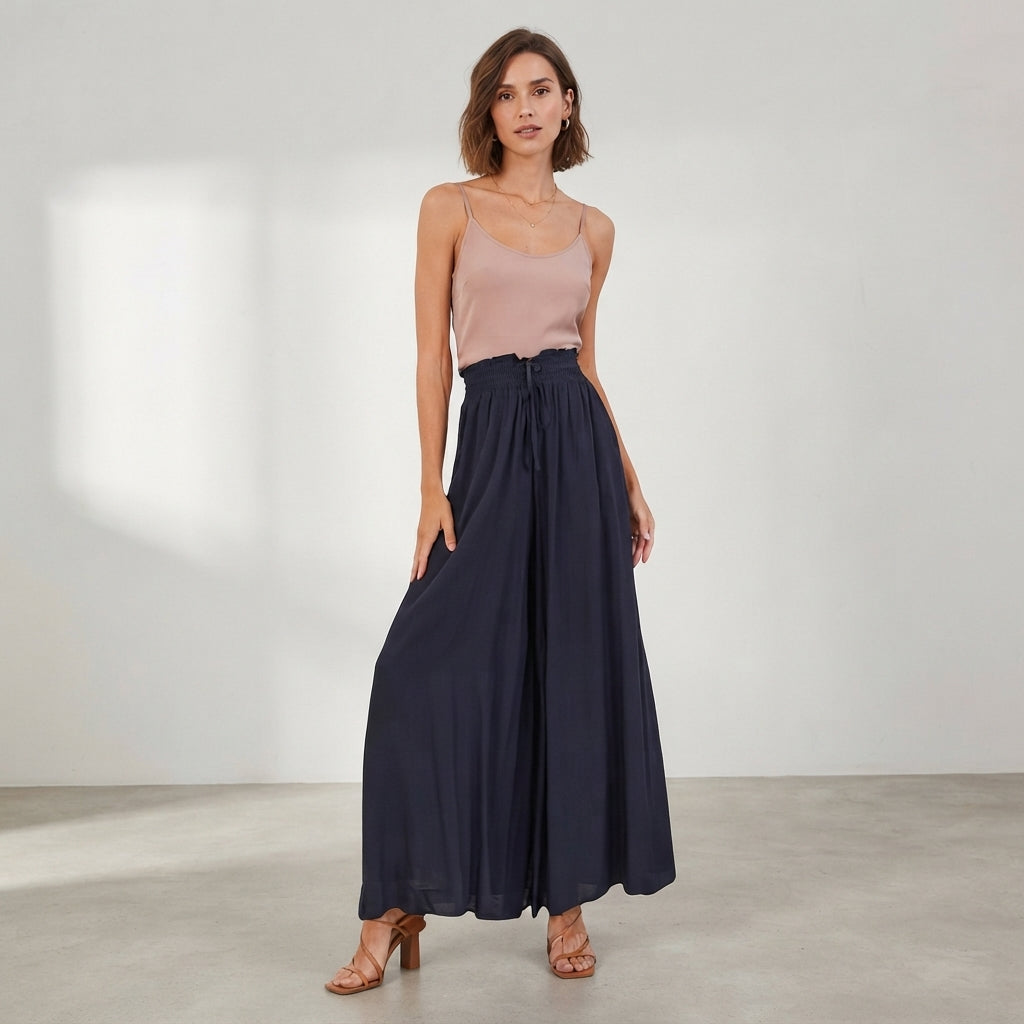 Pantalon Linéa en coton et lin