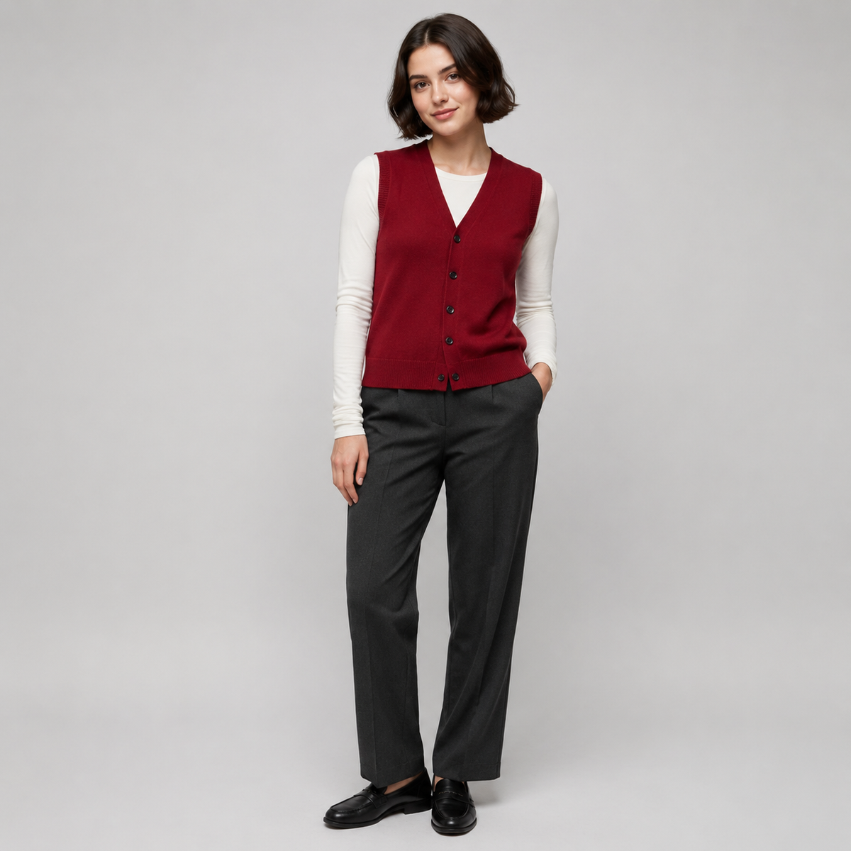 Gilet en maille croisée