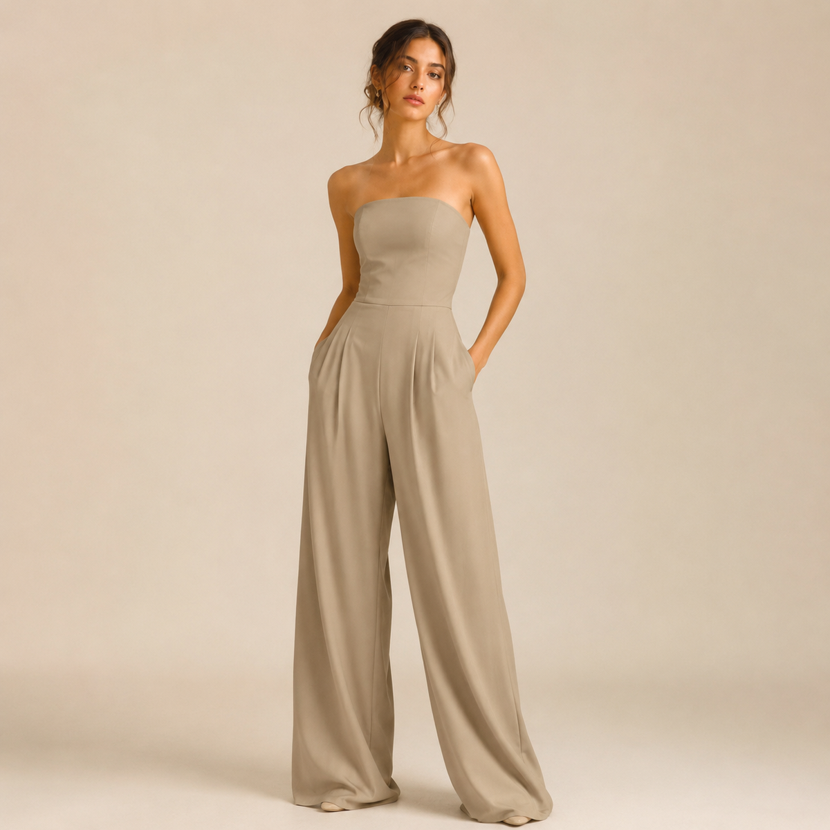 Viola fluid strapless jumpsuit