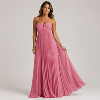 Robe longue plissée bustier Celestia
