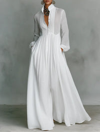 Robe longue patchwork en lin Alicia