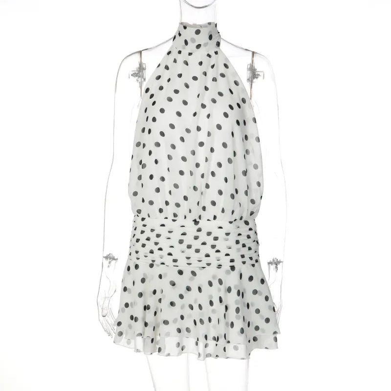 Robe courte à pois