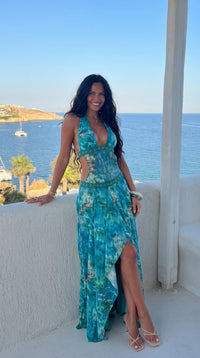 Sienna bejeweled backless maxi dress