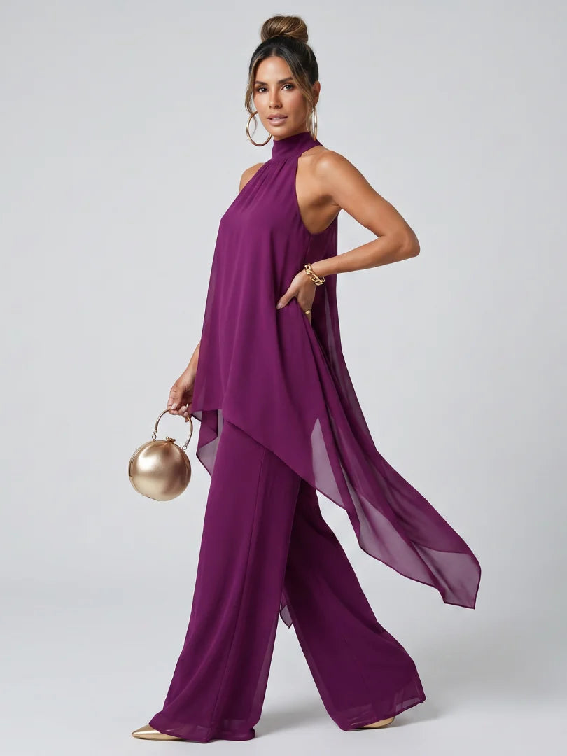 Ensemble pantalon dos nu à jambes larges