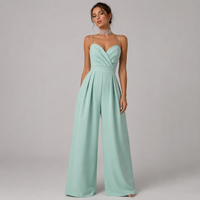 Draped wide-leg jumpsuit