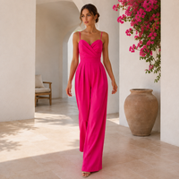Draped wide-leg jumpsuit
