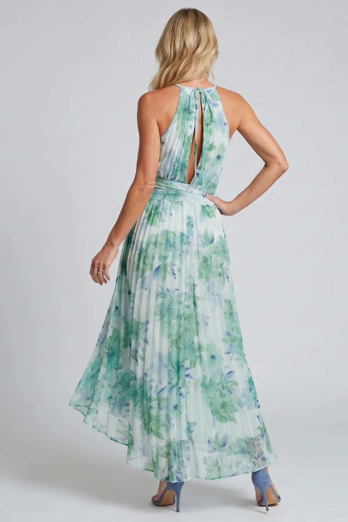 Robe longue dos nu à fleurs