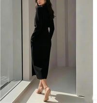 Robe midi boutonnée dorée Céleste