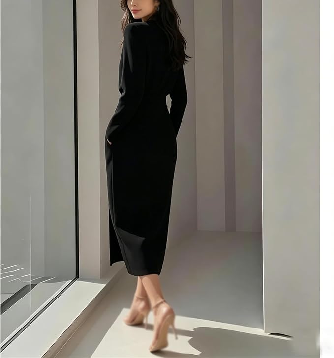 Robe midi boutonnée dorée Céleste