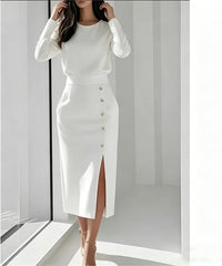Robe midi boutonnée dorée Céleste