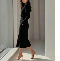 Robe midi boutonnée dorée Céleste