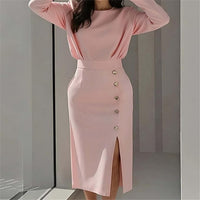 Robe midi boutonnée dorée Céleste