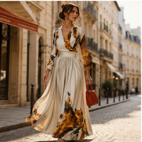 Combinaison pantalon large en satin à fleurs