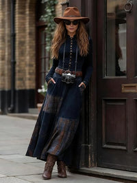 Robe longue en daim Mireille
