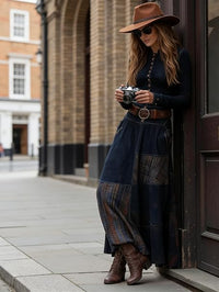 Robe longue en daim Mireille