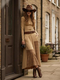 Robe longue en daim Mireille