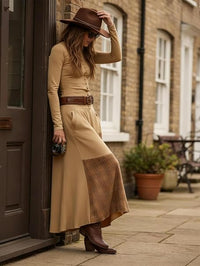 Robe longue en daim Mireille