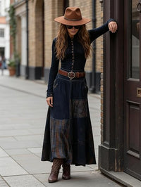 Robe longue en daim Mireille