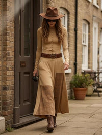 Robe longue en daim Mireille