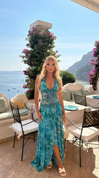 Sienna bejeweled backless maxi dress