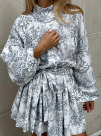 Robe trapèze imprimée à l'encre