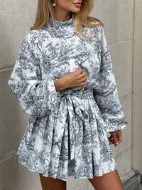 Robe trapèze imprimée à l'encre