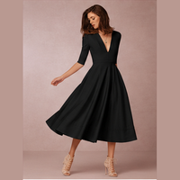 Robe midi évasée trapèze
