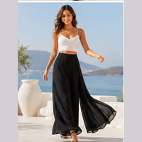 Pantalon taille haute à jambes larges