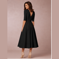 Robe midi évasée trapèze