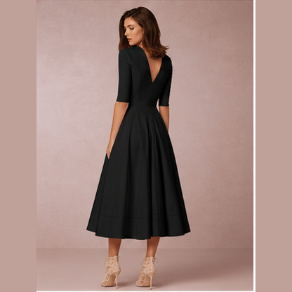Robe midi évasée trapèze