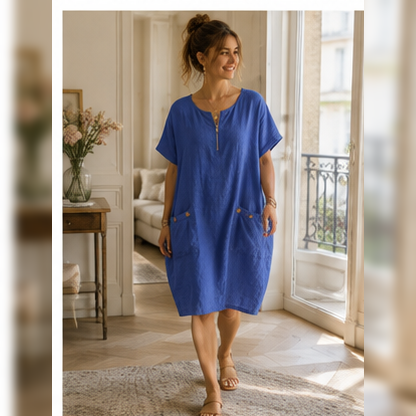 Robe à poches et col zippé