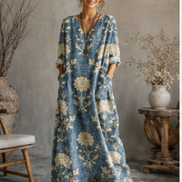 Robe décontractée rétro à poches