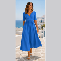Long wrap dress with pockets