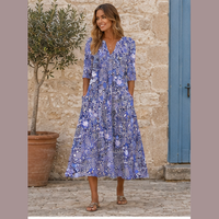 Robe midi bohème à fleurs