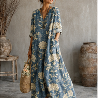 Robe décontractée rétro à poches