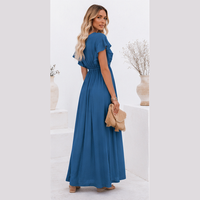 Robe longue bohème à col en V