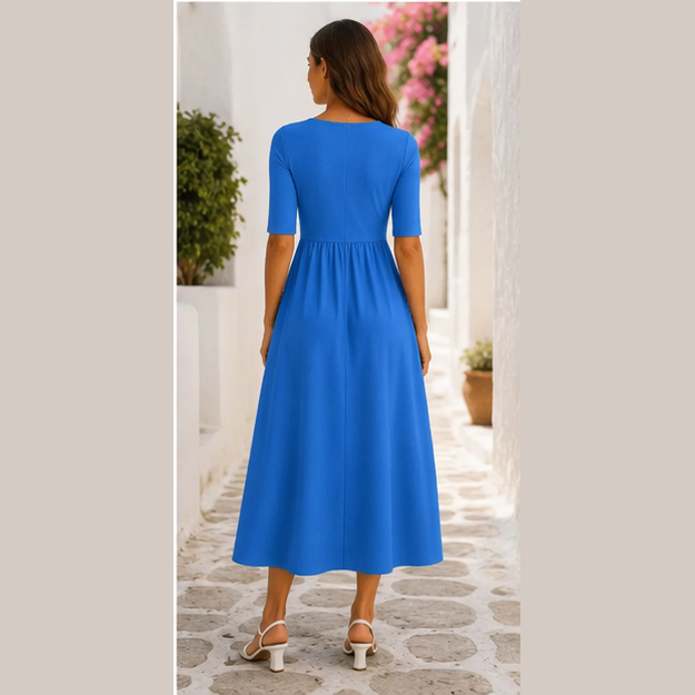 Robe longue portefeuille à poches