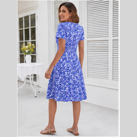 Robe midi empire boutonnée sur le devant