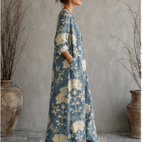 Robe décontractée rétro à poches