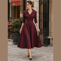 Robe midi trapèze en satin