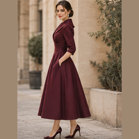 Robe midi trapèze en satin